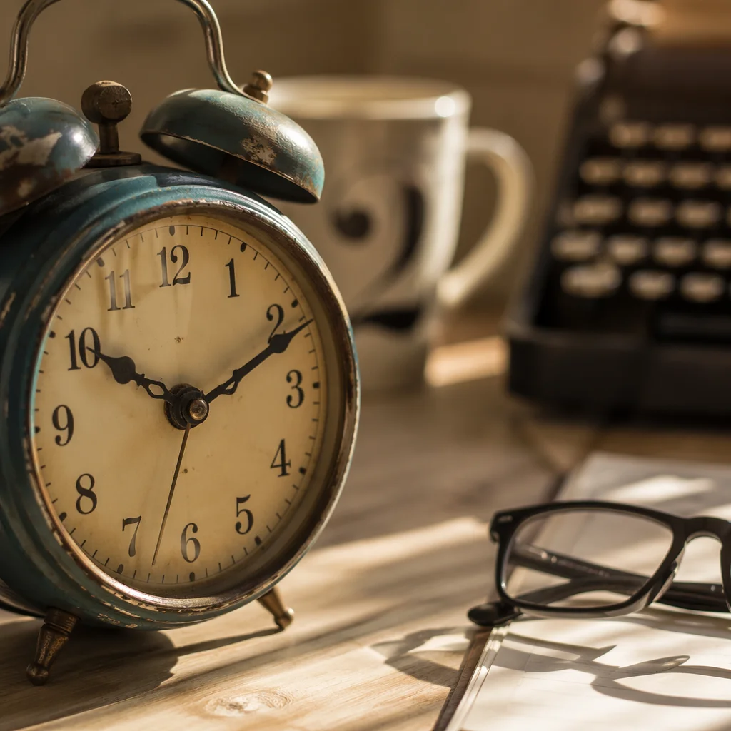 Vintage Alarm Clock Deadline Still Life