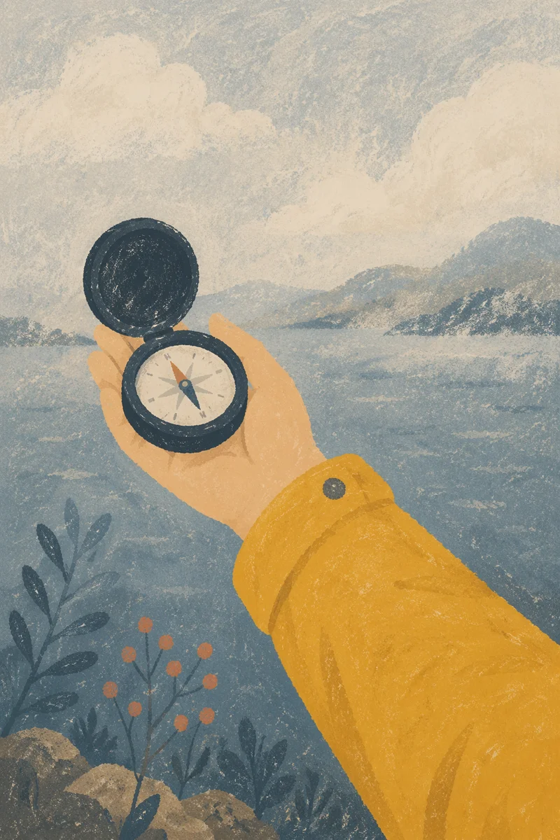 Compass in Misty Adventure Horizon
