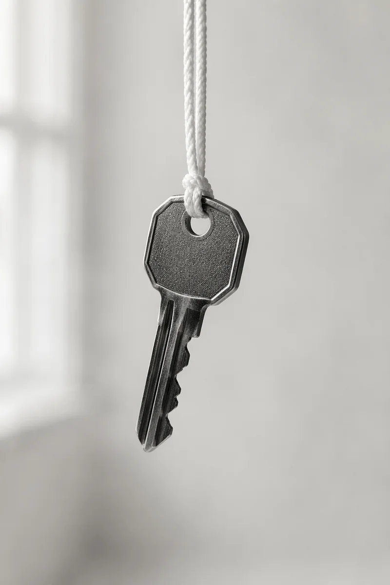Minimal Metal Key Security Close Up