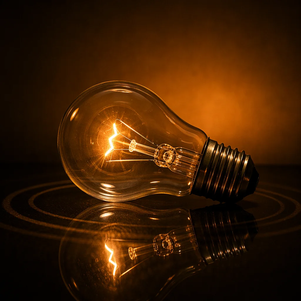 Glowing Light Bulb Innovation Abstract Background