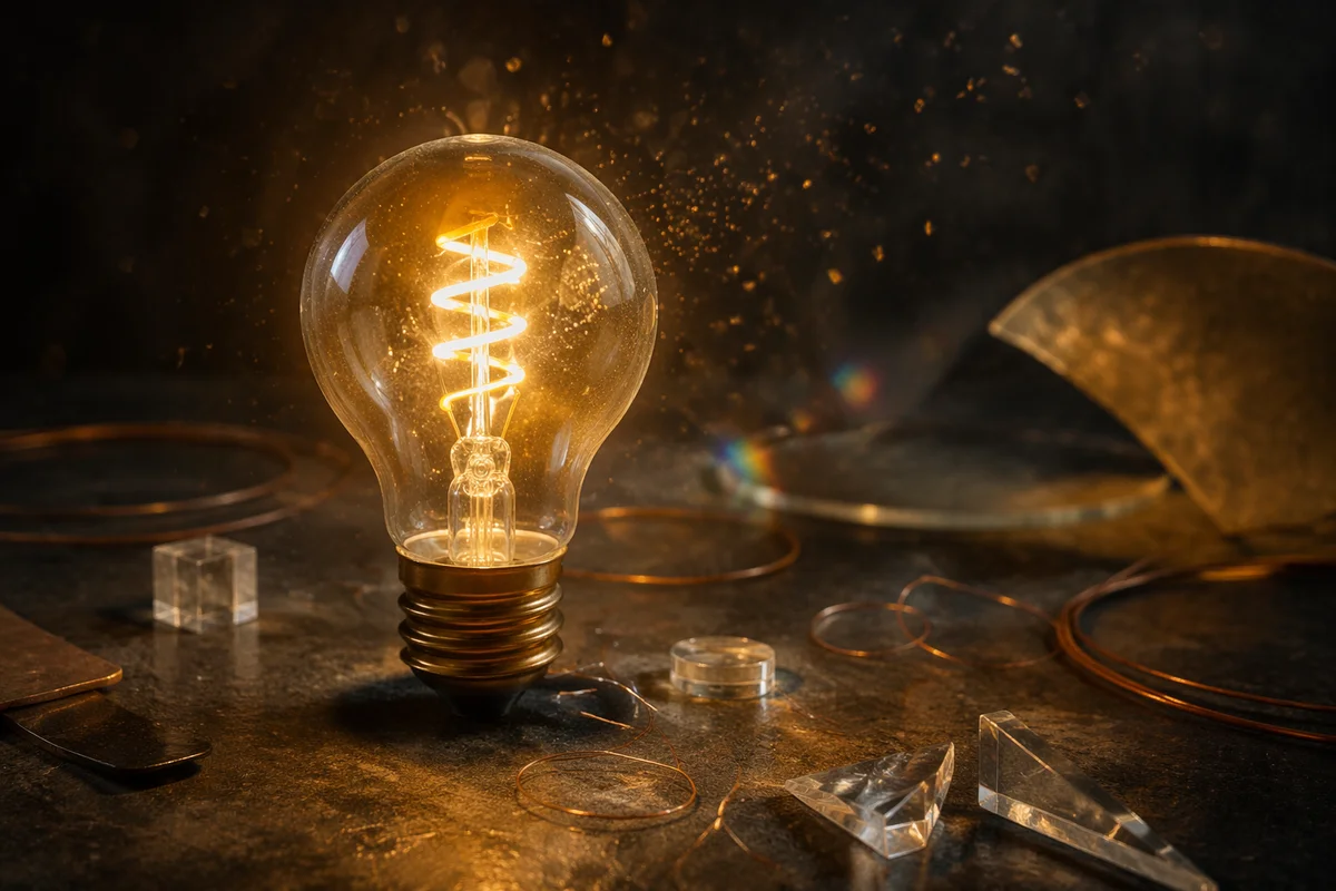 Warm Glowing Light Bulb of Inspiration