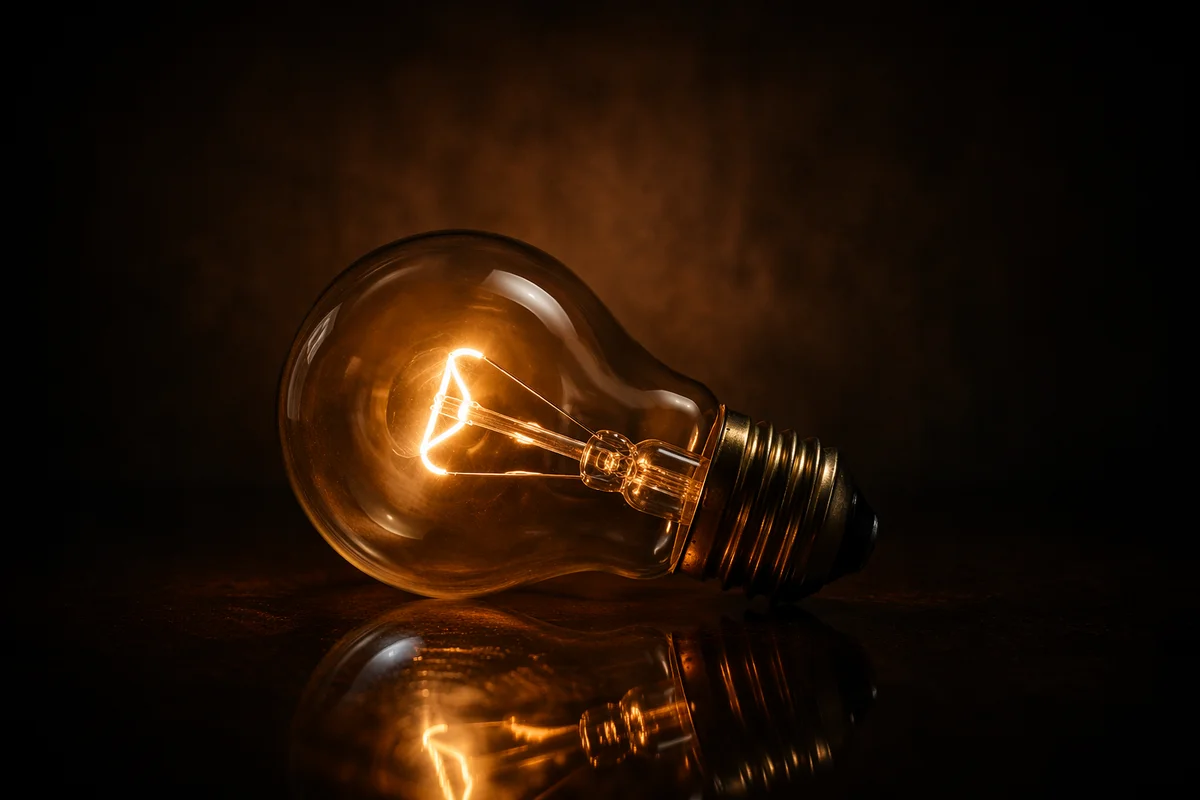 Glowing Vintage Light Bulb Idea Concept