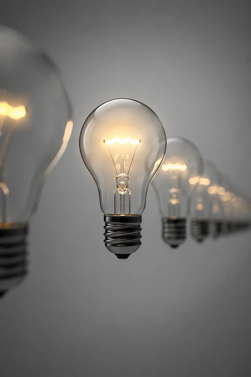 Glowing Light Bulbs for Innovative Ideas