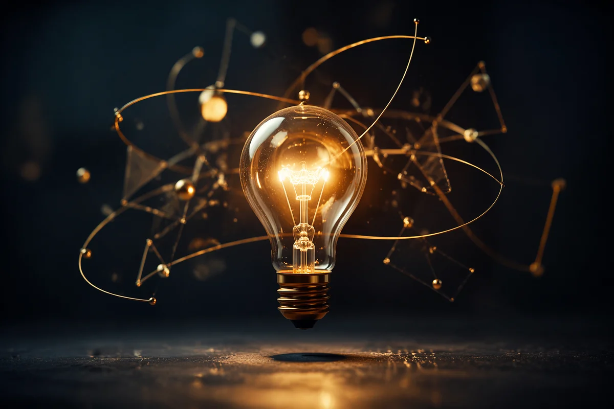 Glowing Light Bulb of Creative Innovation