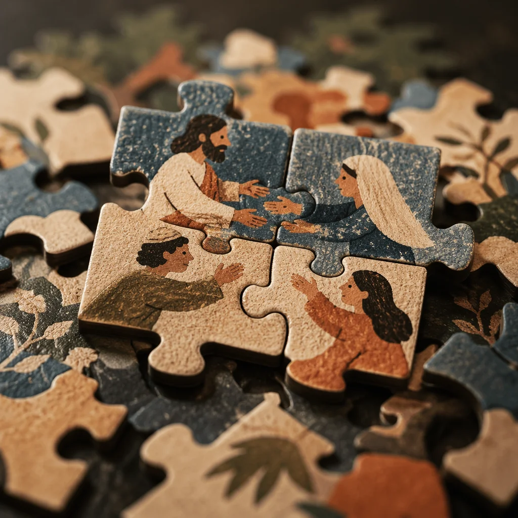 Puzzle Pieces Symbolizing Teamwork and Collaboration