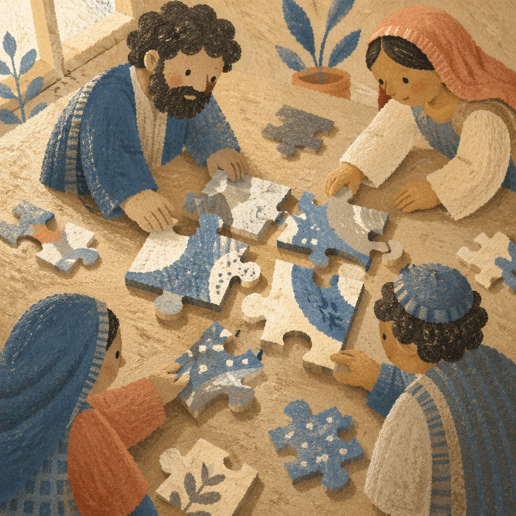 Puzzle Pieces Symbolizing Teamwork and Unity