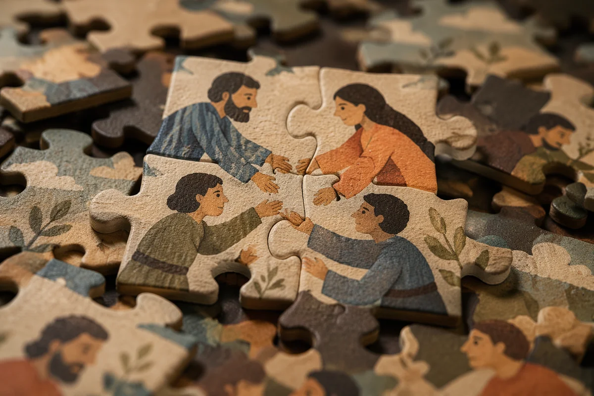Interlocking Puzzle Pieces Symbolizing Teamwork