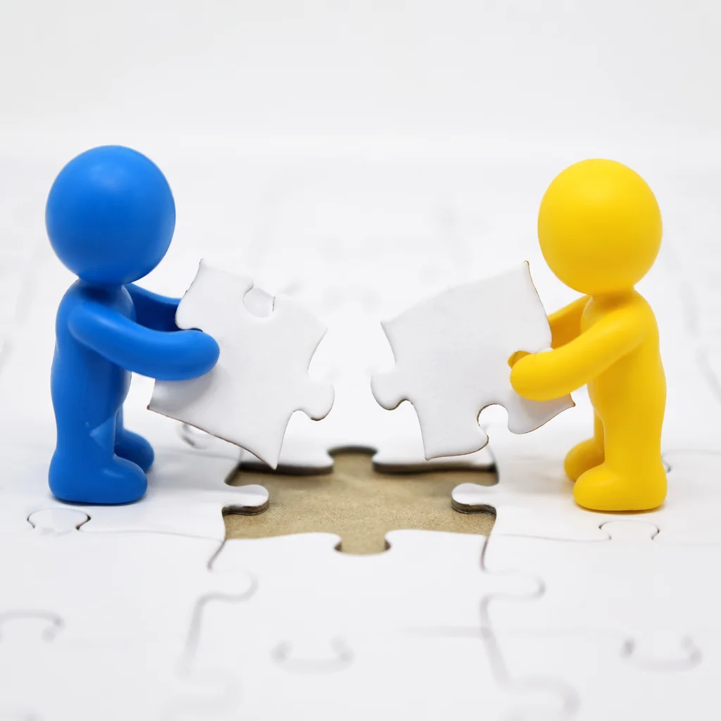 Puzzle Piece Teamwork and Connection