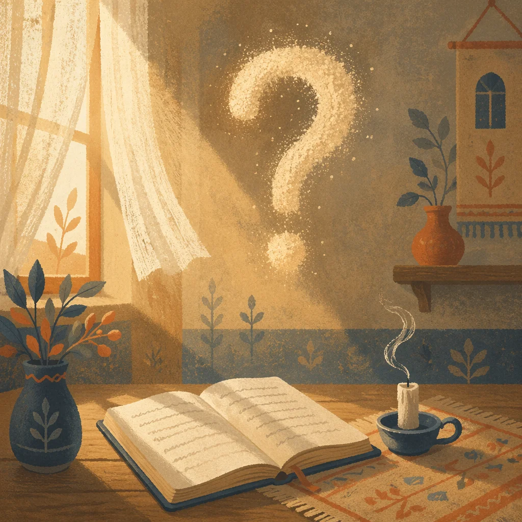 Question Mark in Peaceful Prayer Room