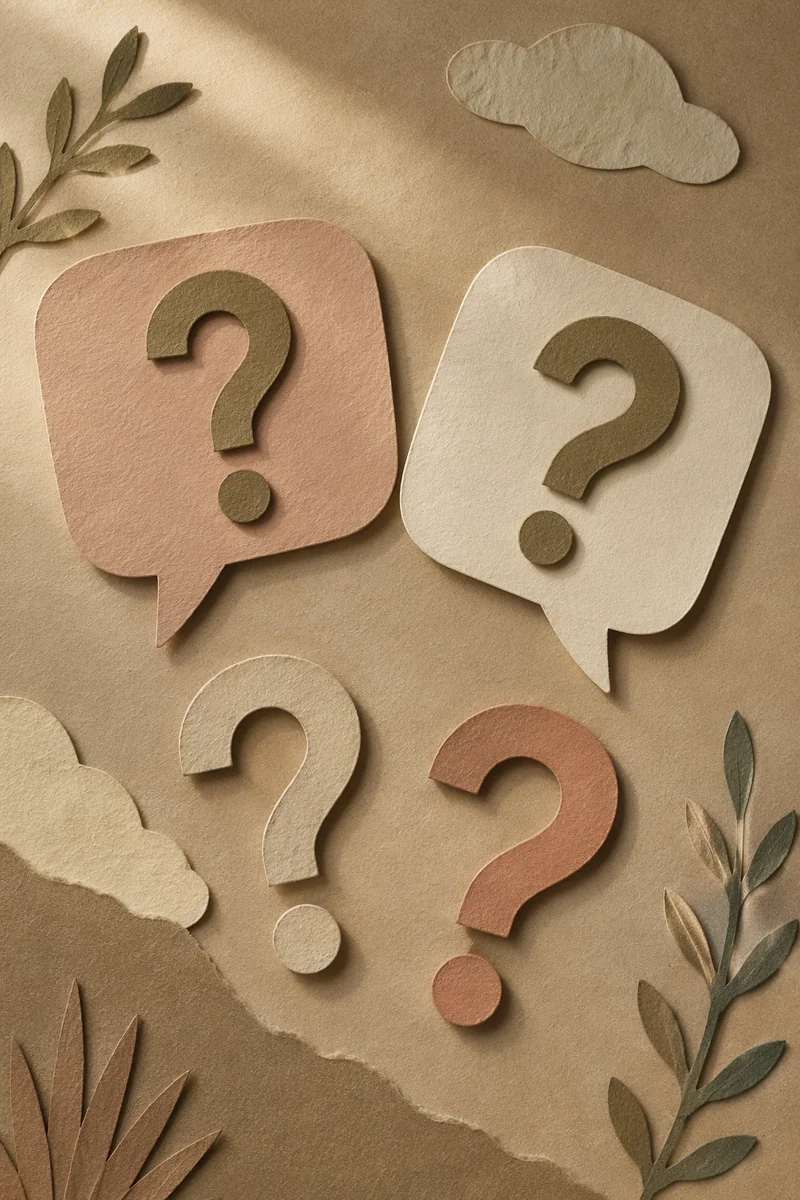 Layered Paper Question Marks on Craft Paper