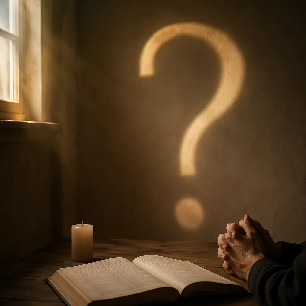 Golden Question Mark in Quiet Prayer Room