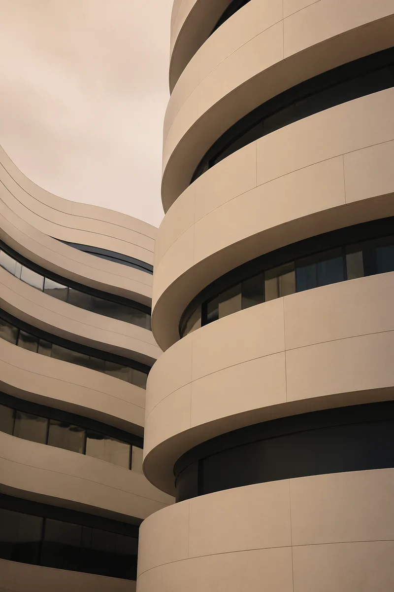 Modern Curved Facade Abstract Architecture Study