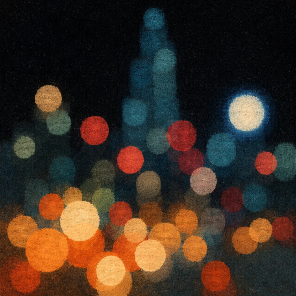 Dreamy Night Bokeh Circles Abstract