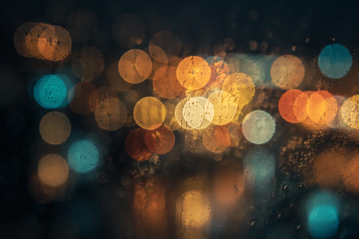 Cinematic Night Bokeh Circles Background