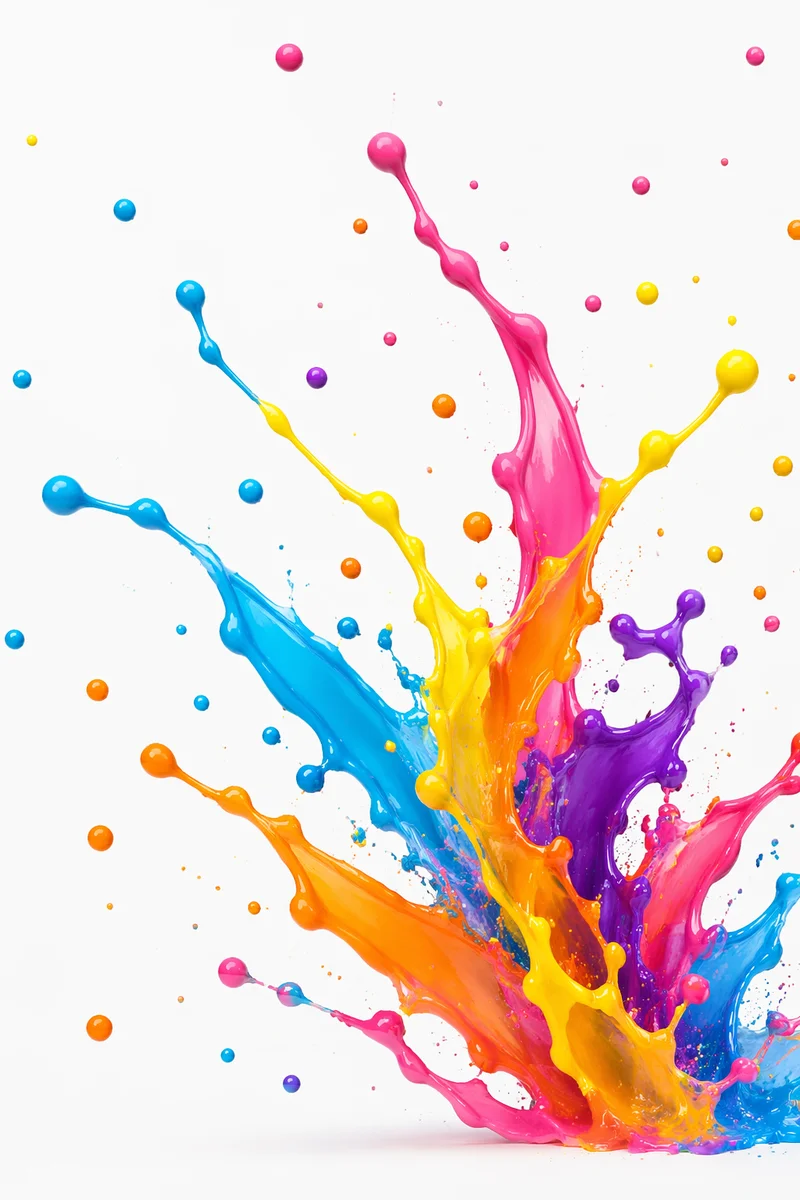 Vibrant Paint Splash on White Background