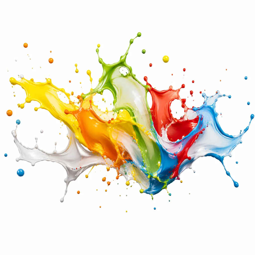 Vibrant Paint Splash on White Background
