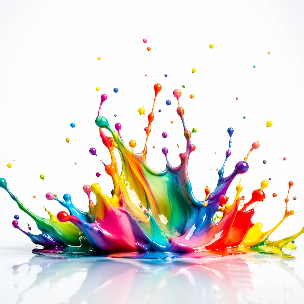 Vibrant Color Splash on White Background