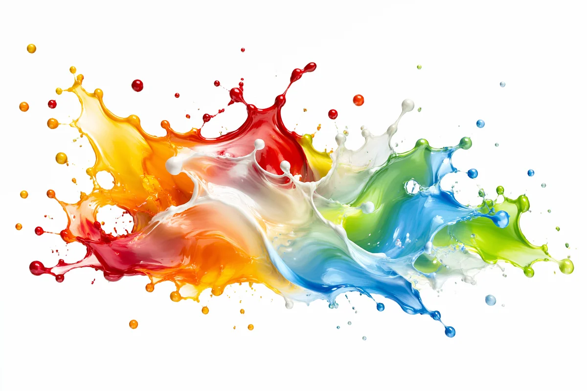 Vibrant Color Splash on White Background