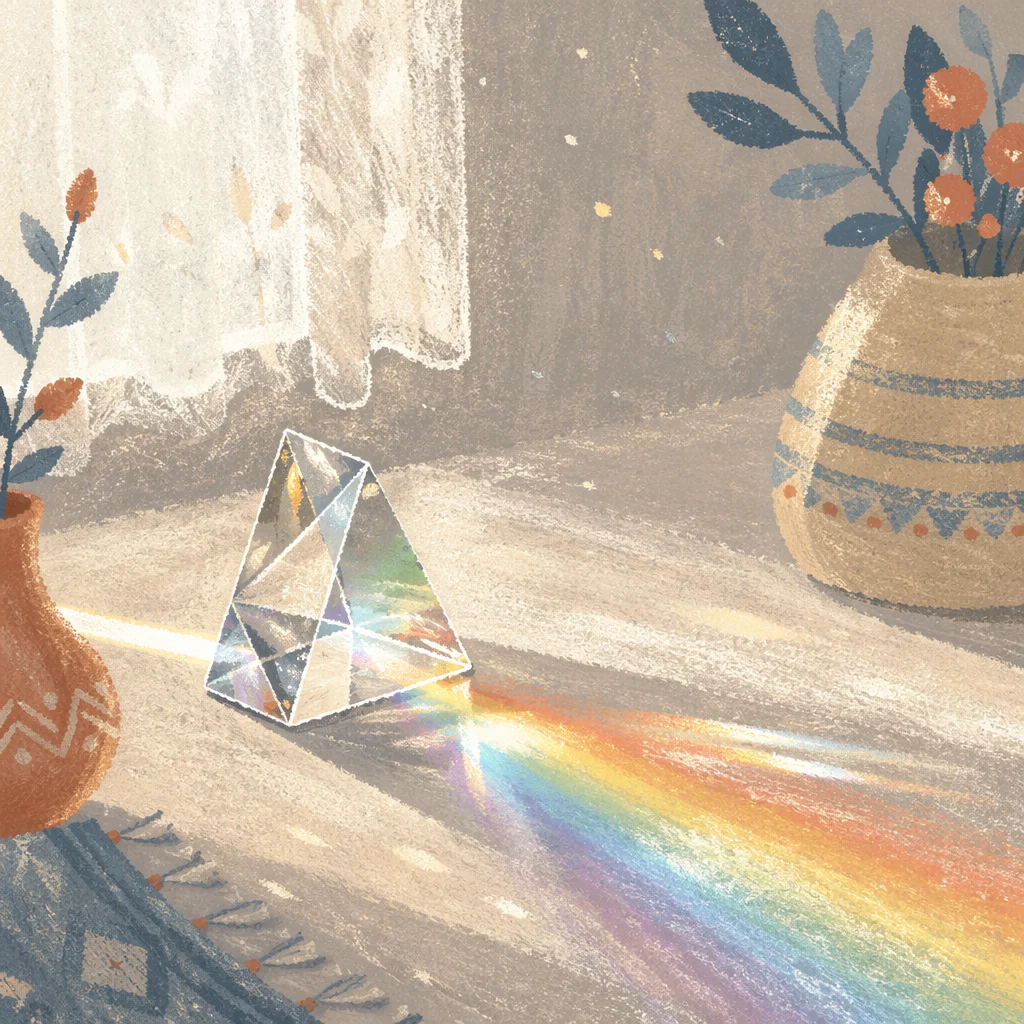 Crystal Prism Rainbow Reflection Macro Close-Up