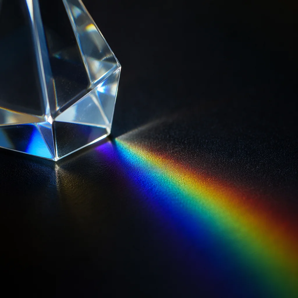 Crystal Prism Rainbow Reflection Macro