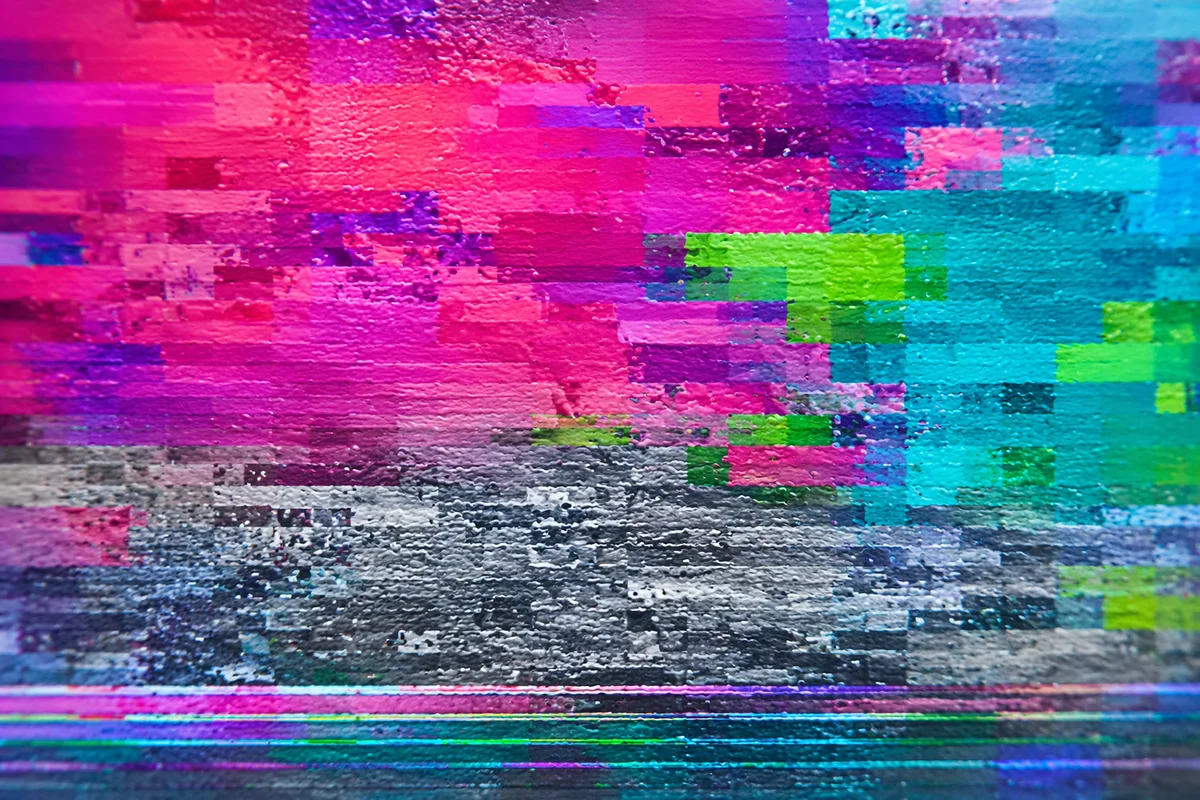 Colorful Digital Glitch Texture Background