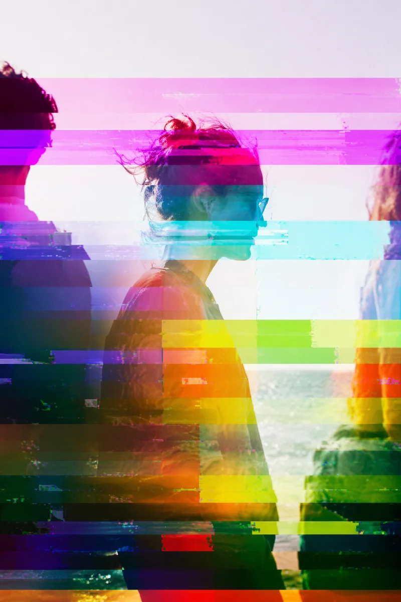 Colorful Digital Glitch Silhouettes by Coast