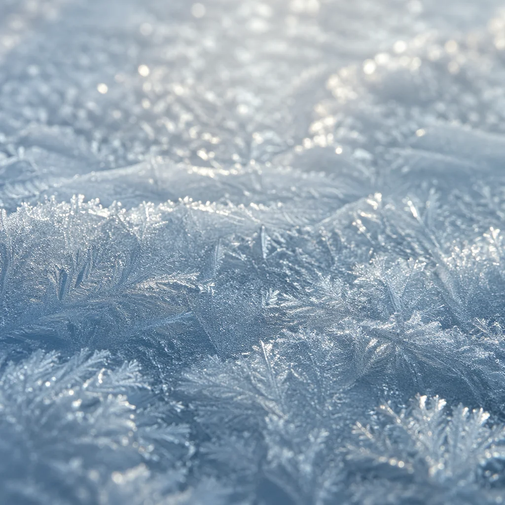 Delicate Frost Patterns on Glass Window
