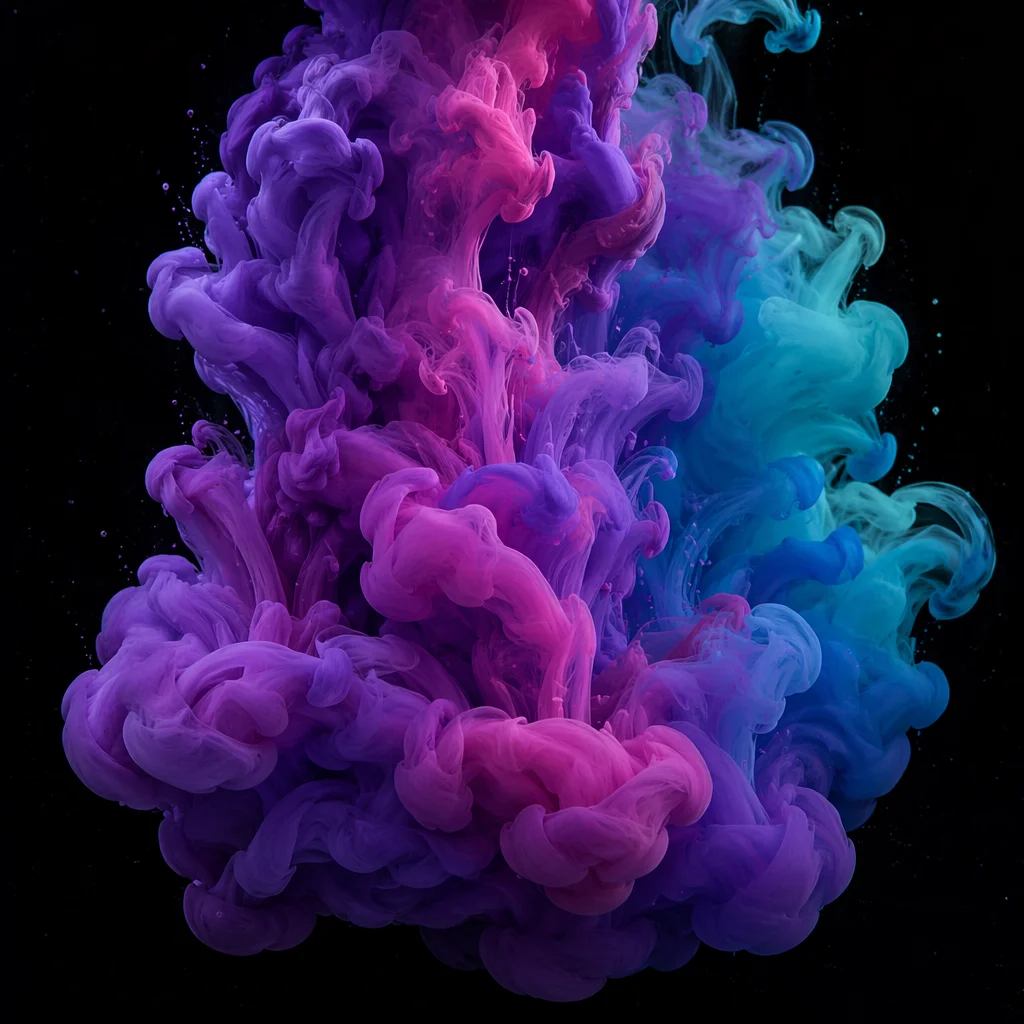Violet Ink Swirls in Dark Water