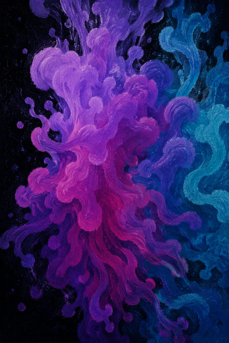 Violet Ink Swirls in Dark Water