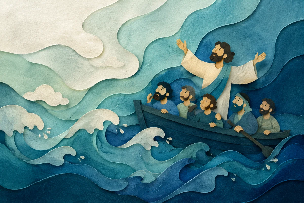 Layered Translucent Paper Waves in Ocean Teal