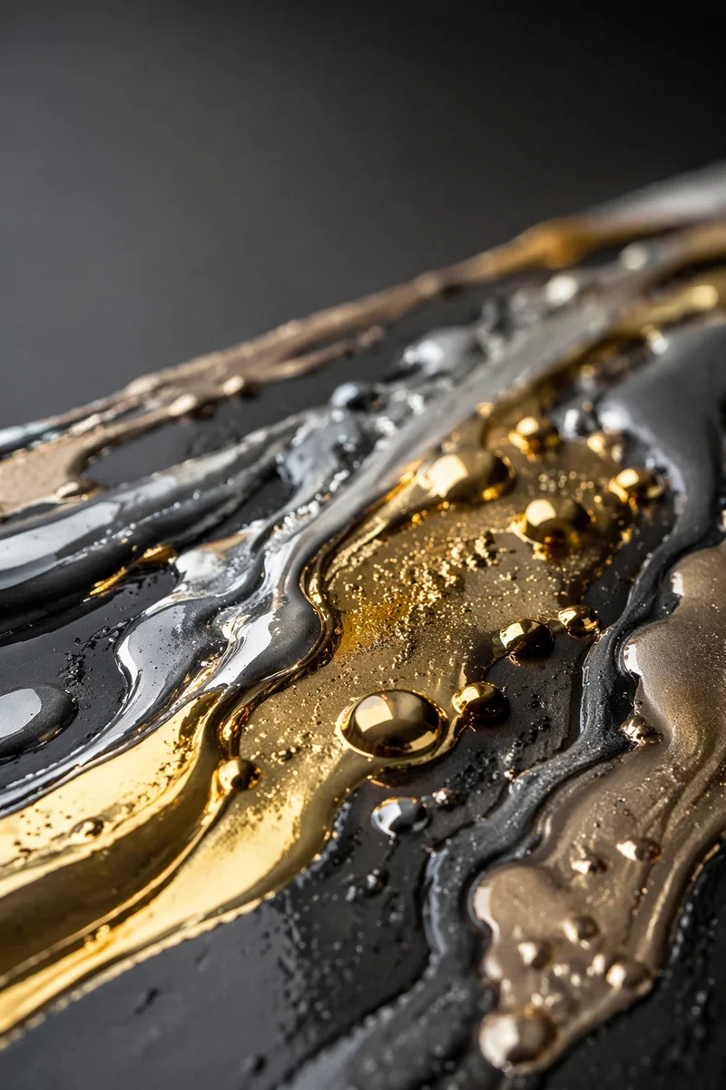 Luxurious Gold and Silver Paint Drips