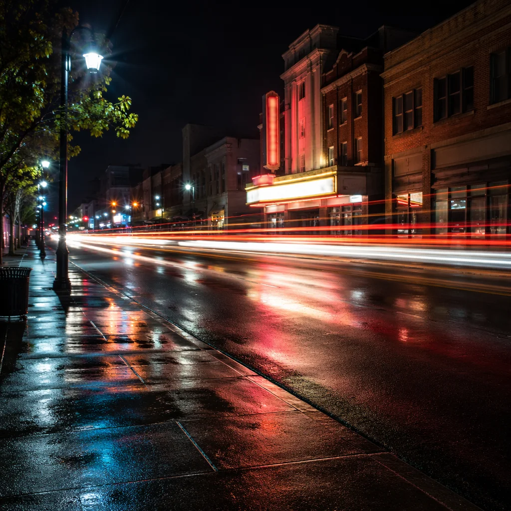 Abstract City Light Streaks at Night
