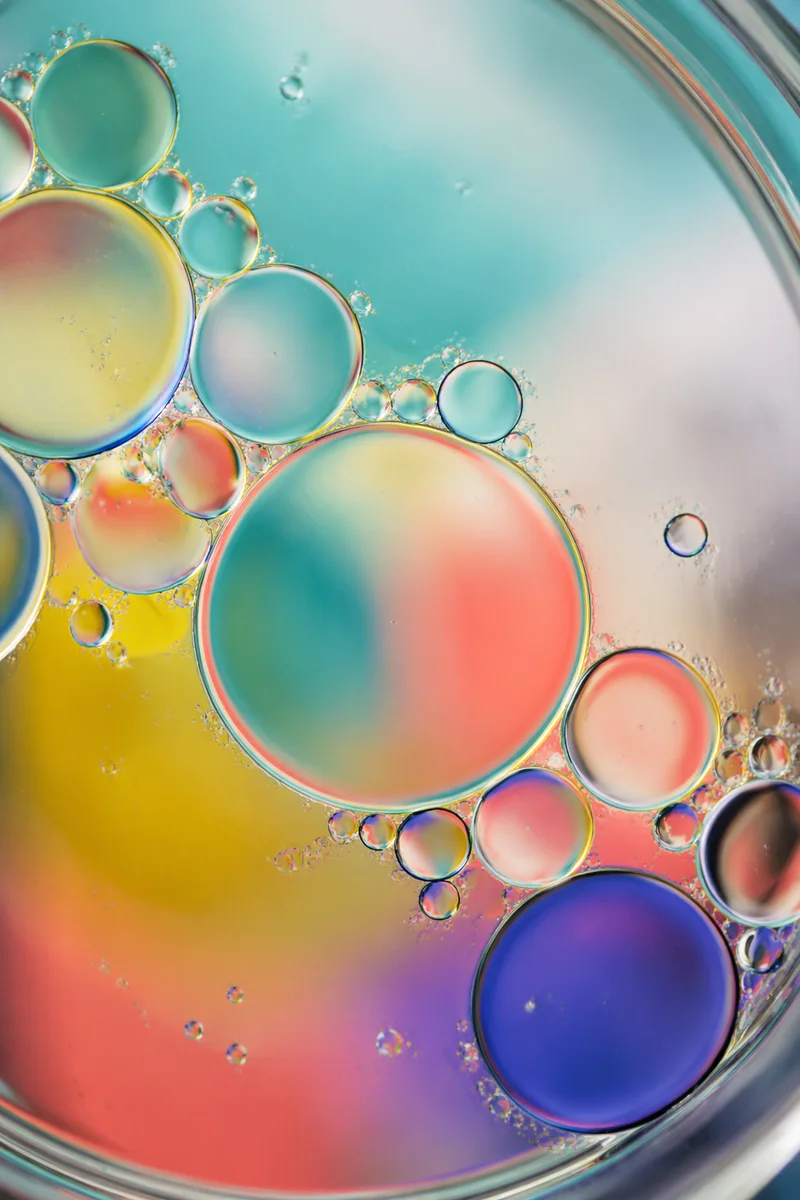 Colorful Oil and Water Bubble Macro