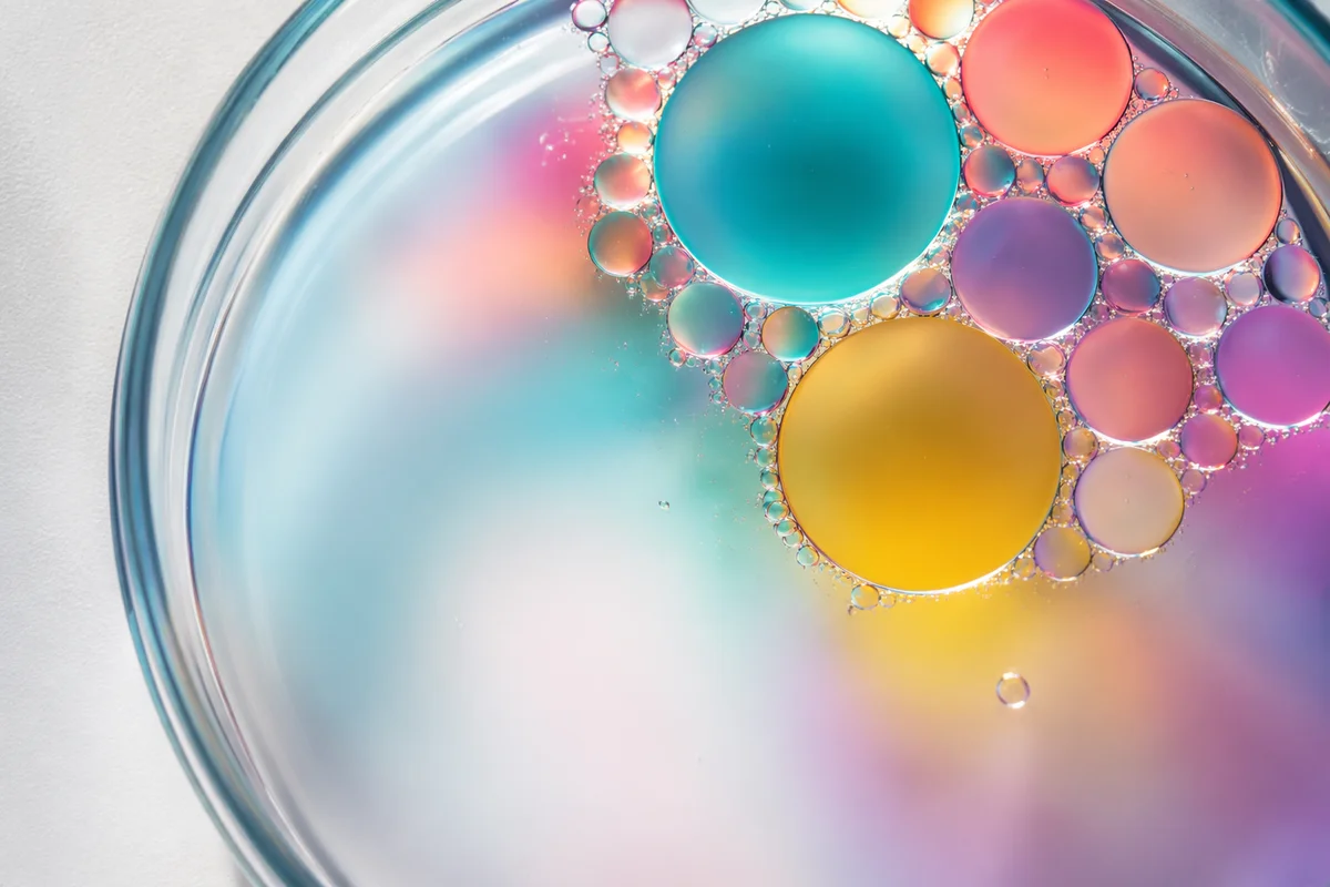 Colorful Oil and Water Bubble Macro