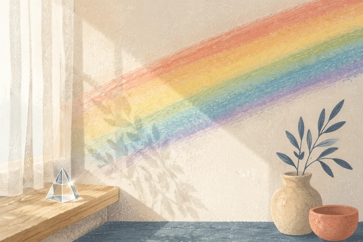 Prism Rainbow Light on White Wall