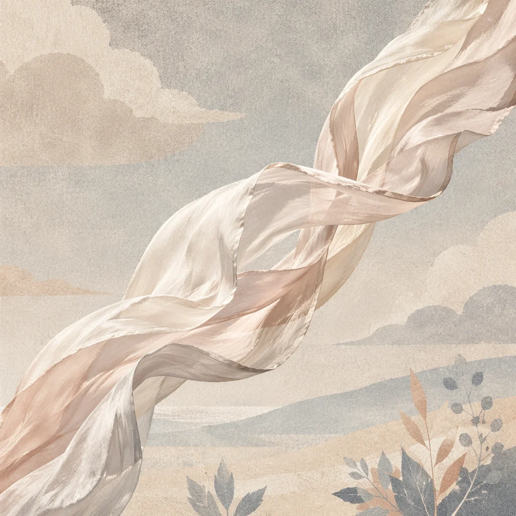 Flowing Silk Ribbon in Serene Motion