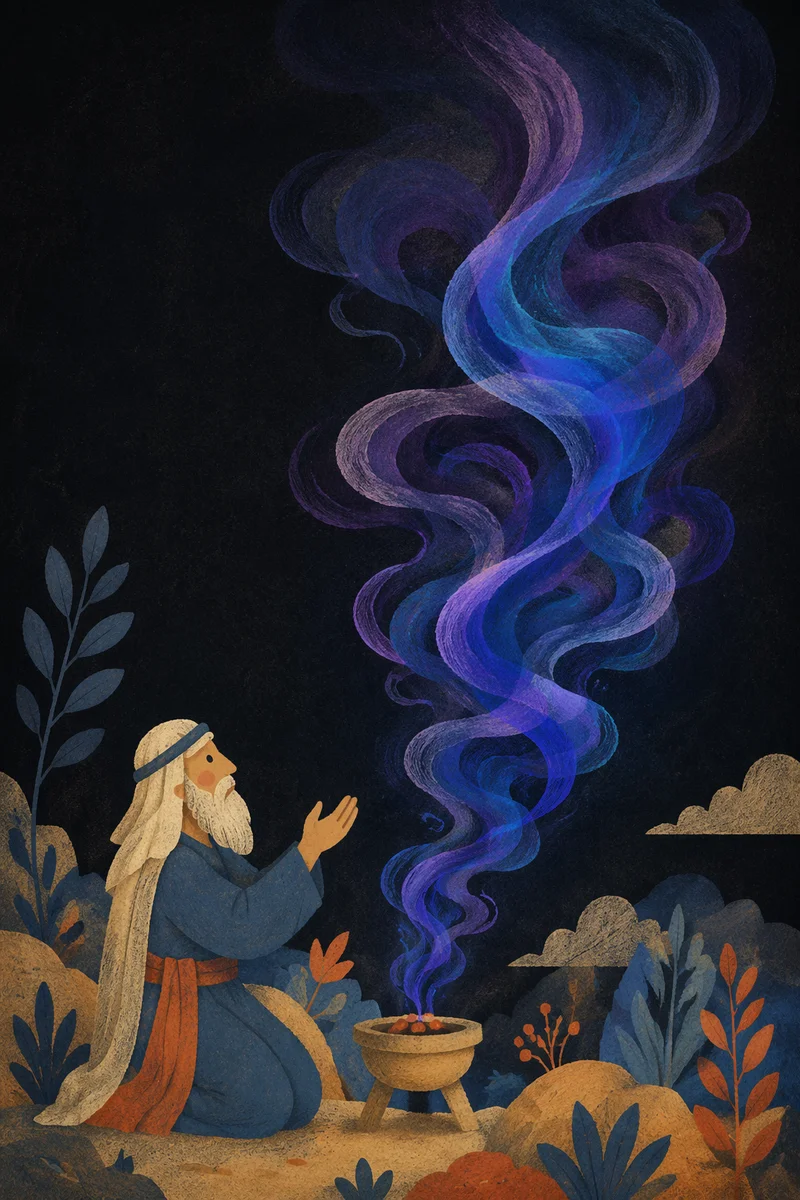 Purple and Blue Smoke Wisps Rising