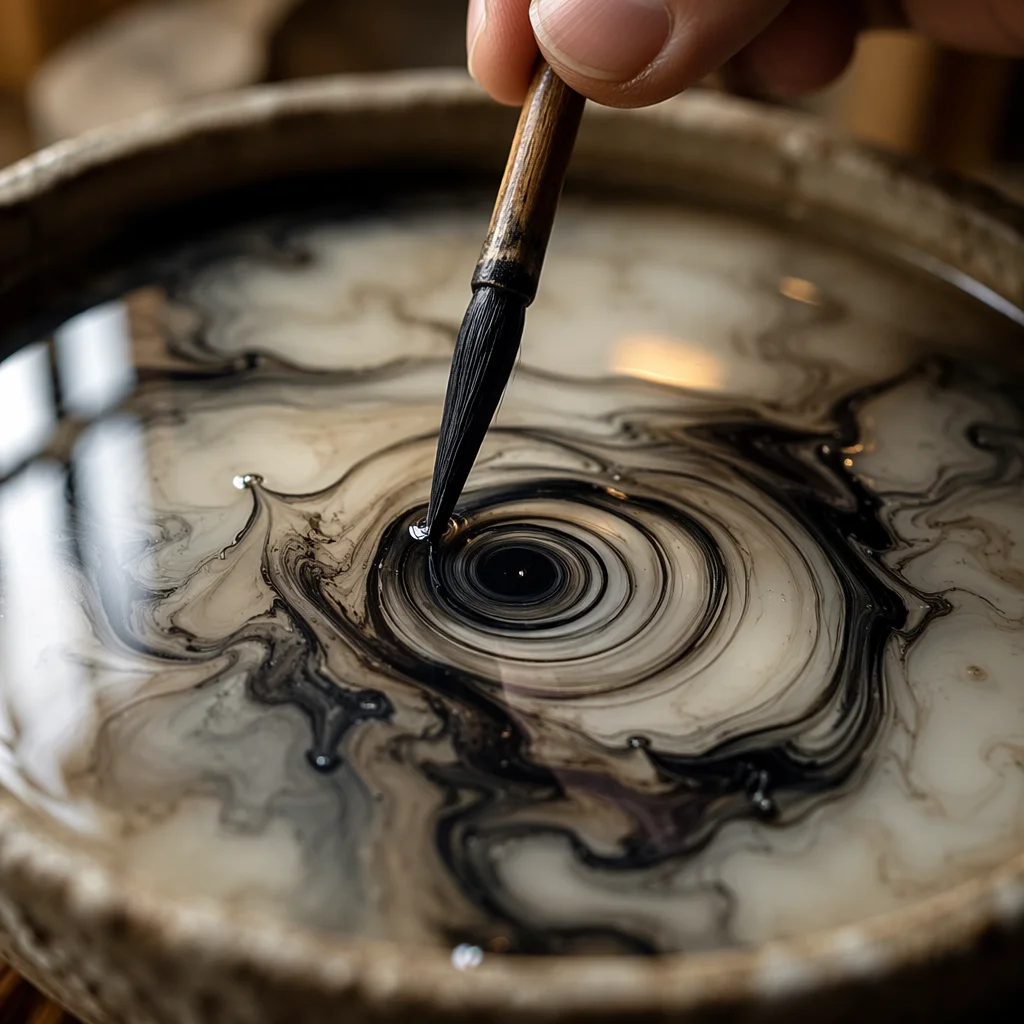 Suminagashi Ink Marbling on Still Water