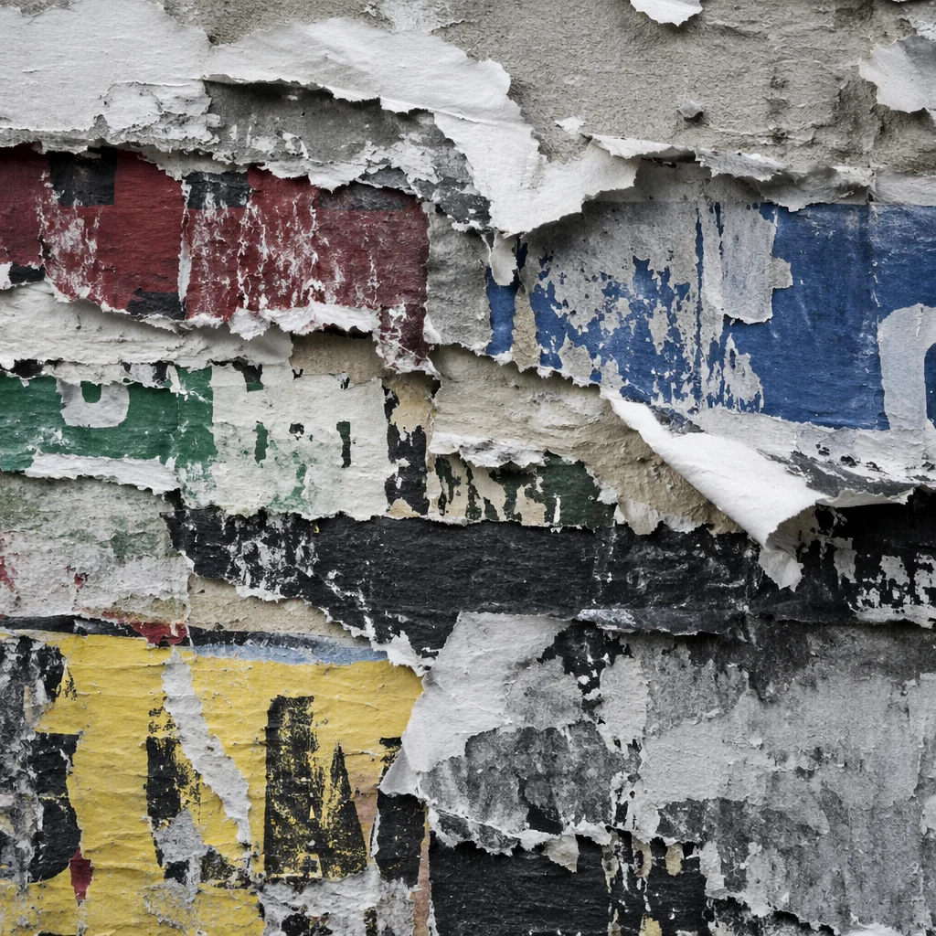 Layered Torn Paper Abstract Wall Texture