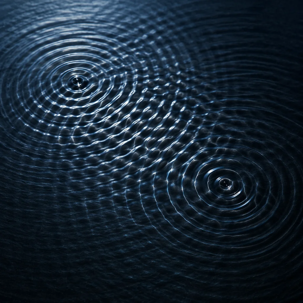 Abstract Water Ripple Interference in Indigo