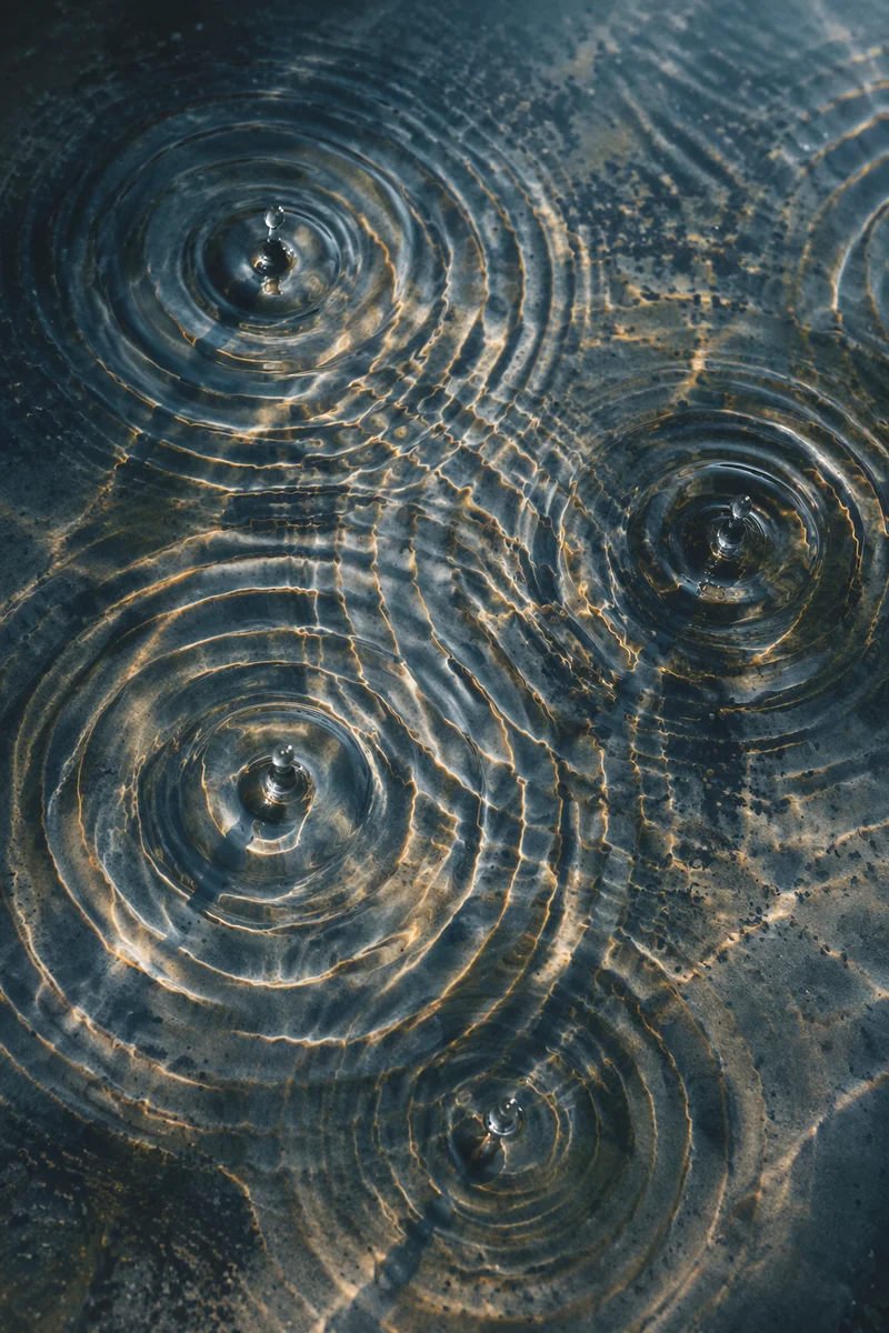 Meditative Wave Interference on Water Surface