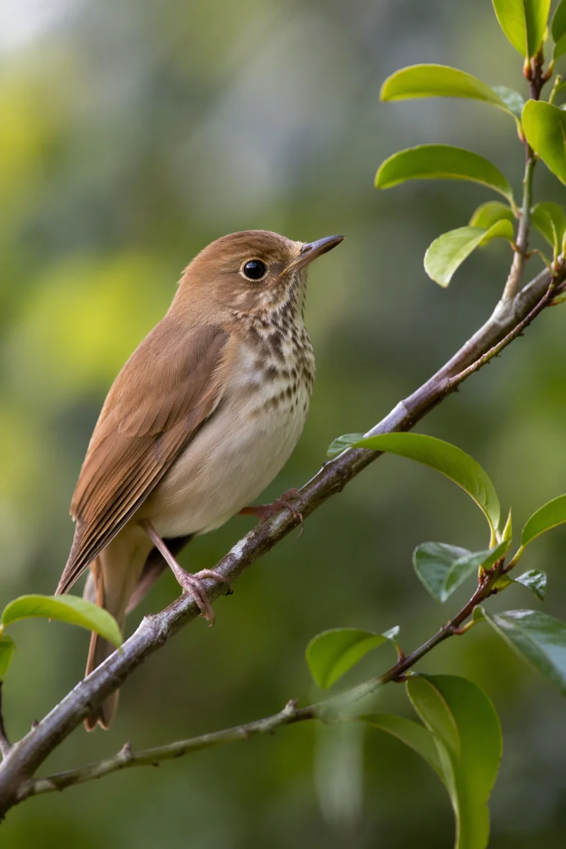 Small Songbird on Garden Branch