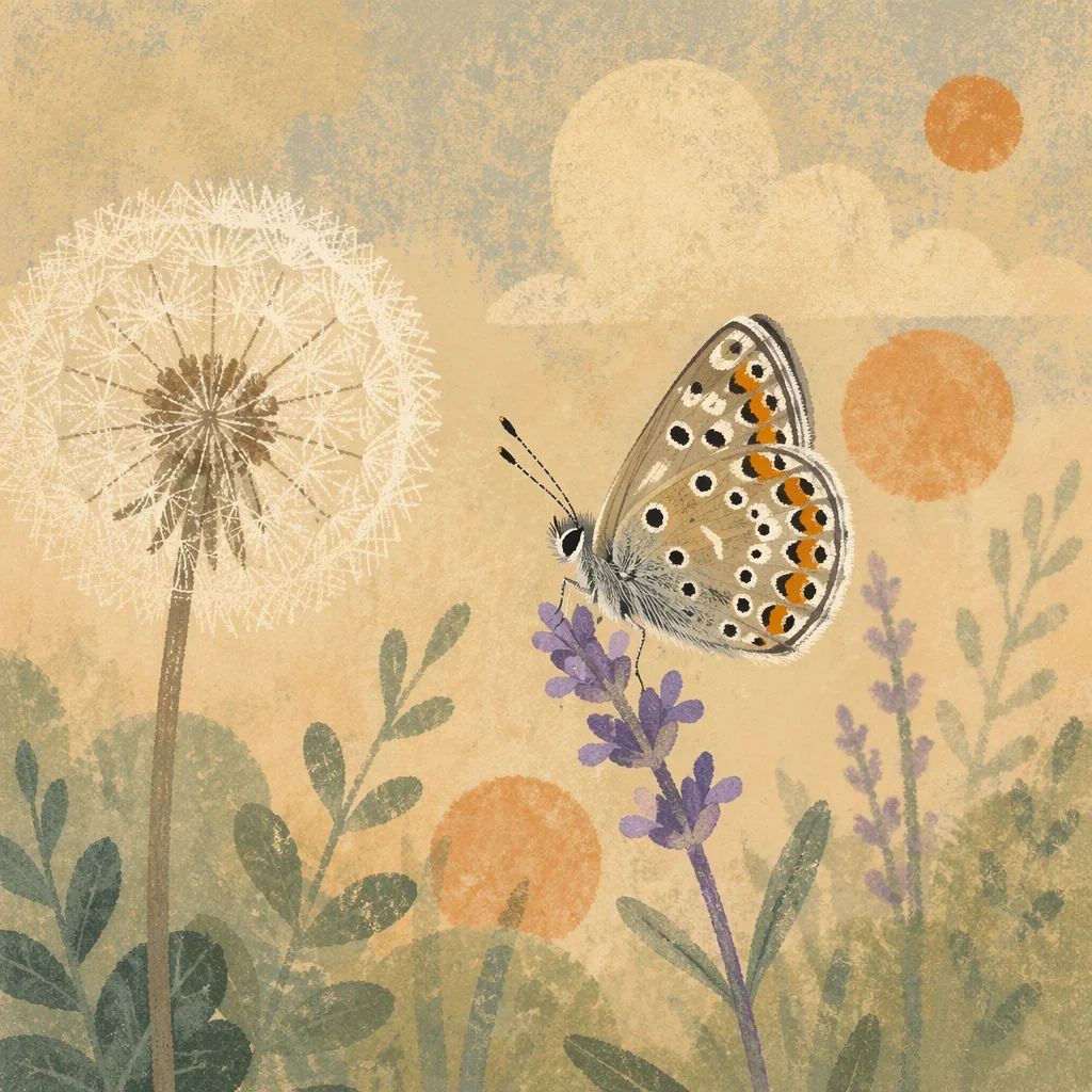 Colorful Butterfly on Purple Garden Wildflower