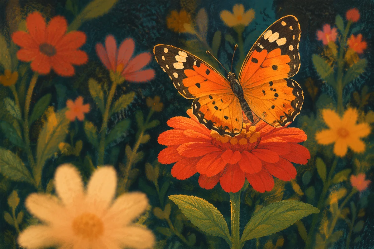 Colorful Butterfly on Summer Garden Flower