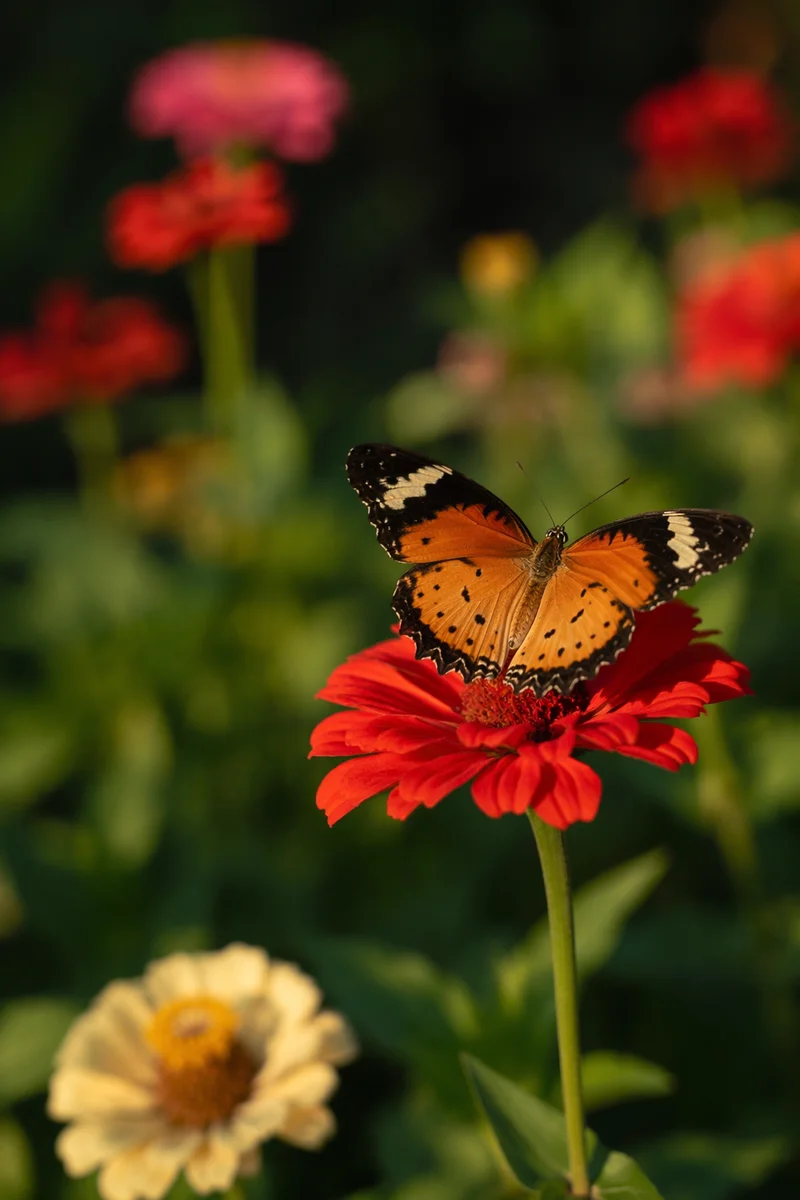 Vibrant Butterfly on Summer Garden Flower