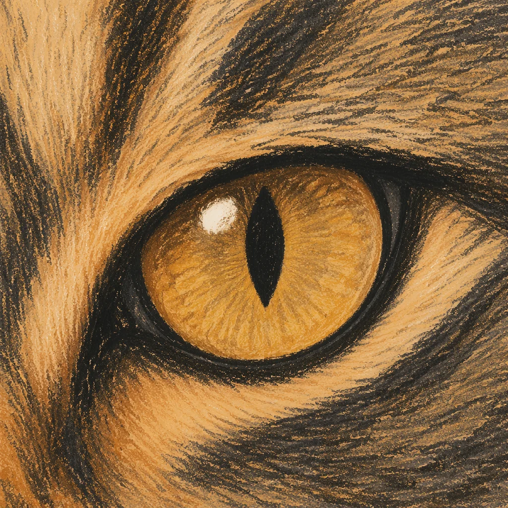 Golden Tabby Cat Eye Macro Portrait