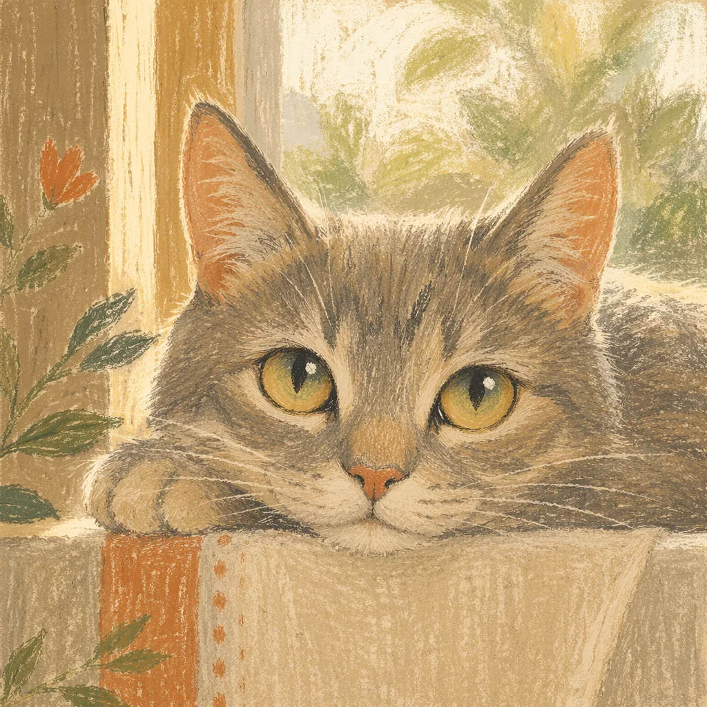 Calm Cat Eyes in Morning Window Light