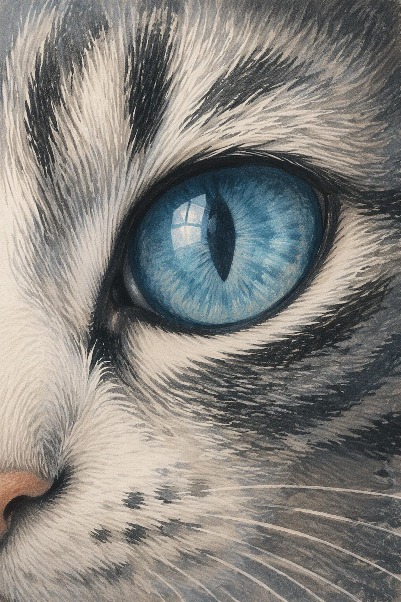 Icy Blue Cat Eye Close Up