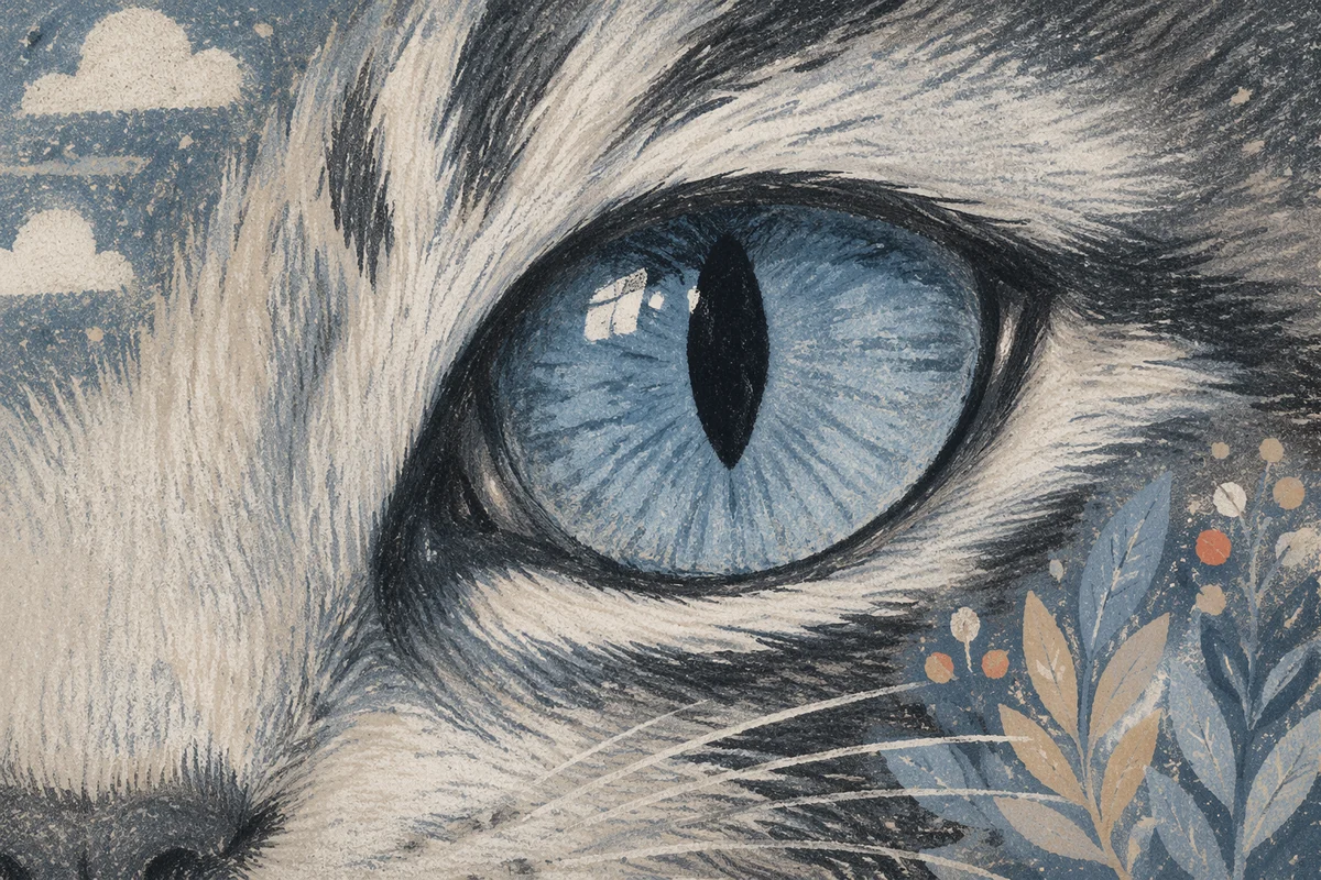 Icy Blue Cat Eye Close-Up
