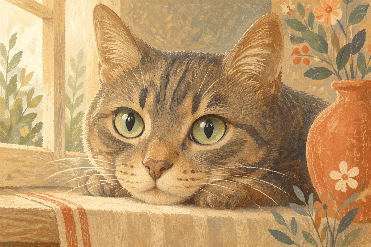 Calm Cat Portrait With Luminous Eyes